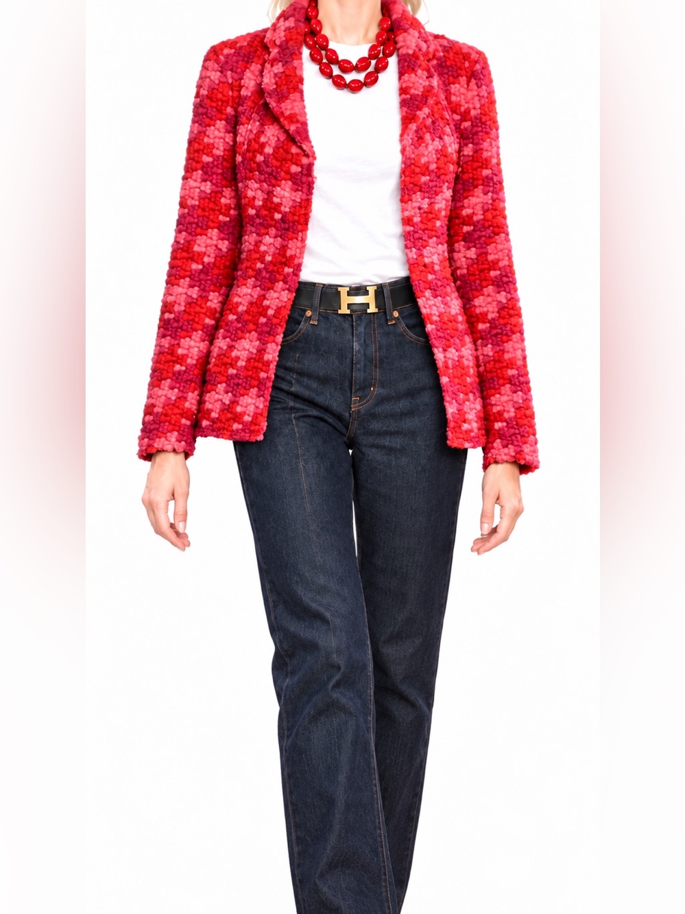 Marc Jacob’s Red Tweed Blazer in Red, Size 8